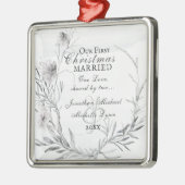 Unsere erste Weihnachtsblume Verheiratet, Aquarell Ornament Aus Metall (Links)