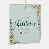 unsere erste Weihnachtsblüte Keramikornament (Rechts)