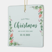 unsere erste Weihnachtsblüte Keramikornament (Links)