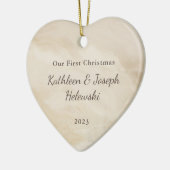 Unsere erste Weihnachtscreme Foto Keramik oder Keramik Ornament (Links)