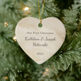 Unsere erste Weihnachtscreme Foto Keramik oder Ornament