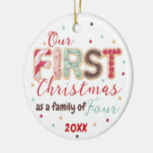 Unsere erste Weihnachtsfamilie von 4 Jahren Baby's Keramik Ornament (Links)