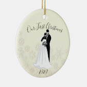 Unsere erste Weihnachtsfeier 2020 Gesichtsmaske Br Keramik Ornament (Rechts)