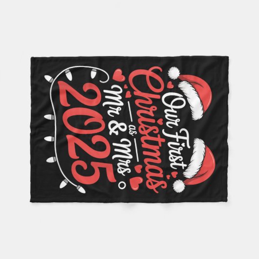 Unsere erste Weihnachtsfeier als Frau 2025 Verheir Fleecedecke (Vorderseite (Horizontal))