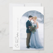 Unsere erste Weihnachtsfeier Hochzeitsankündigung Dankeskarte (Vorderseite)