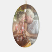 Unsere erste Weihnachtsfeier Keramik Oval Ornament (Links)