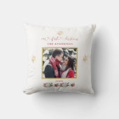 Unsere erste Weihnachtsfeier mit floraler Snowflak Kissen (Vorderseite)