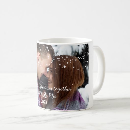 Unsere erste Weihnachtsfeier mit individueller Fot Kaffeetasse (VorderseiteRechts)