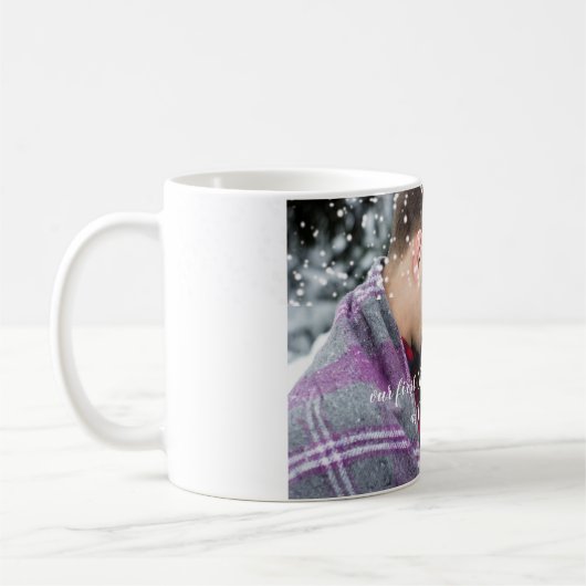 Unsere erste Weihnachtsfeier mit individueller Fot Kaffeetasse (Links)