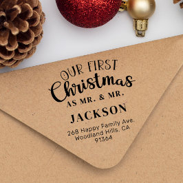 Unsere erste Weihnachtsfeier MR & MR Rücksendeadre Gummistempel