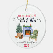 Unsere erste Weihnachtsfeier Verheiratete Frau Zuh Keramik Ornament (Links)