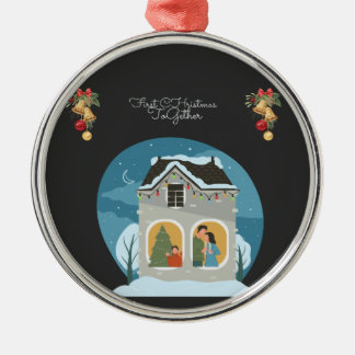 Unsere erste Weihnachtsfeier zusammen mit Familien Ornament Aus Metall