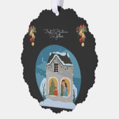 Unsere erste Weihnachtsfeier zusammen mit Familien Ornament Karte (Links)