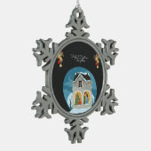 Unsere erste Weihnachtsfeier zusammen mit Familien Schneeflocken Zinn-Ornament (Links)