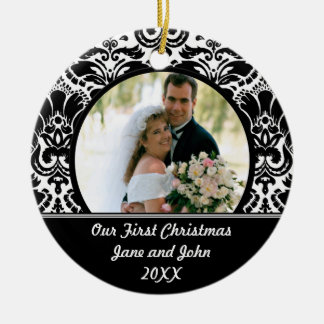 Unsere erste WeihnachtsFoto-Verzierung Keramik Ornament