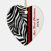 Unsere erste WeihnachtsFoto-Verzierungs-Schablone Keramik Ornament (Rechts)