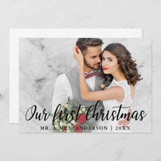 Unsere erste Weihnachtsfotokarte Einladung (Vorne/Hinten)