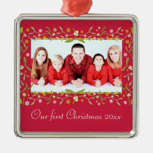 Unsere erste WeihnachtsFotoverzierung 2011 Silbernes Ornament