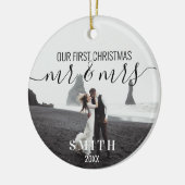 Unsere erste Weihnachtsfrau, Frau Foto Keramik Ornament (Links)