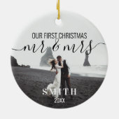 Unsere erste Weihnachtsfrau, Frau Foto Keramik Ornament (Hinten)