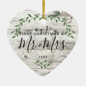 Unsere erste Weihnachtsfrau, Frau Foto Keramik Ornament (Vorne)