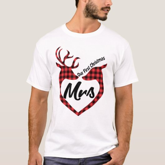 Unsere erste Weihnachtsfrau Frau Mr. 2021 Matching T-Shirt (Vorderseite)