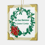 Unsere erste Weihnachtsgrandma und Opa Poinsettia Keramikornament (Links)