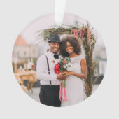 Unsere erste Weihnachtskalligraphie Mr. und Mrs. F Ornament (Vorderseite)