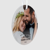 Unsere erste Weihnachtskalligraphie Mr. und Mrs. F Ornament (Vorderseite)