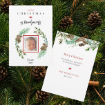 Unsere erste Weihnachtskarte als Großeltern Kinder<br><div class="desc">Unser 1. Weihnachten als Großeltern. Name & Jahr. Foliage & Pine Cones. Frohe Weihnachten. Namen.</div>