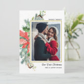 Unsere erste Weihnachtskarte für das Foto (Stehend Vorderseite)