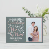 Unsere erste Weihnachtskarte von Herrn und Frau (Stehend Vorderseite)