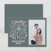 Unsere erste Weihnachtskarte von Herrn und Frau Ho Postkarte (Vorne/Hinten)