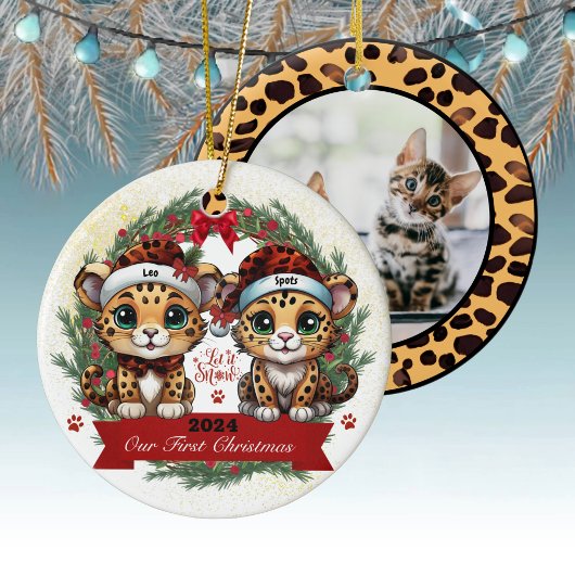 Unsere erste Weihnachtsleopard-🐾 Keramik Ornament