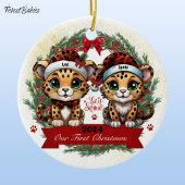 Unsere erste Weihnachtsleopard-🐾 Keramik Ornament