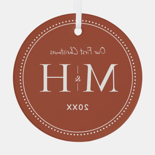 Unsere erste Weihnachtsneuauflage Monogram Terraco Ornament Aus Glas (Rückseite)