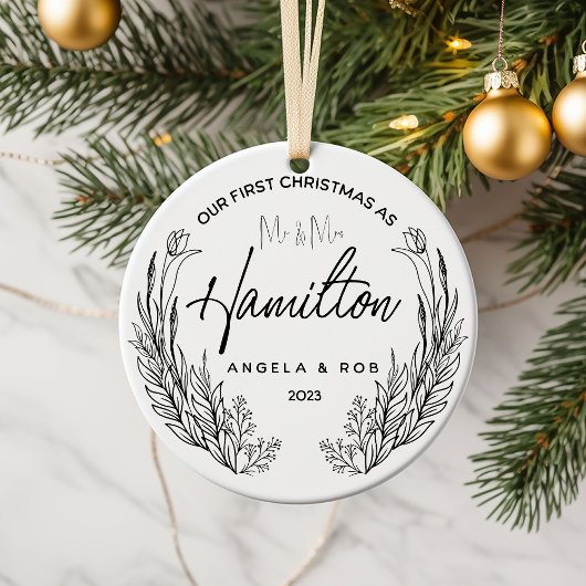 Unsere erste Weihnachtsschmuck-Keramik, Black Line Keramik Ornament