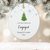 Unsere erste Weihnachtsschneeflocke Verlobt Keramik Ornament