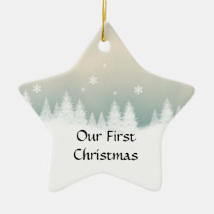Unsere erste Weihnachtsstern-Verzierung Keramikornament