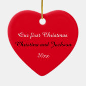 Unsere erste Weihnachtsverzierung Keramik Ornament (Hinten)