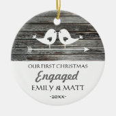 Unsere erste Weihnachtsverzierung - Liebevögel - Keramikornament (Vorne)