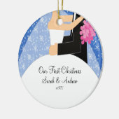 Unsere erste Weihnachtsverzierungs-Braut u. Keramikornament (Links)