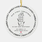 Unsere erste Weihnachtswohnung Keramik Ornament (Vorne)