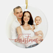 Unsere erste Weihnachtszeit als 3 Rose Gold Keramik Ornament (Vorne)