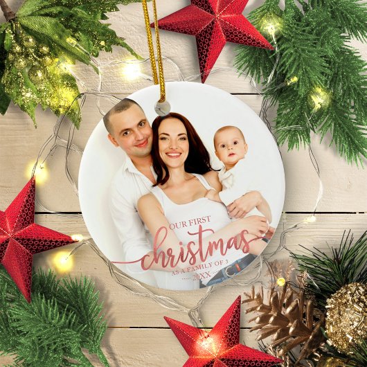Unsere erste Weihnachtszeit als 3 Rose Gold Keramik Ornament