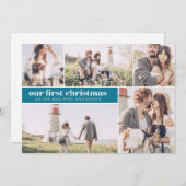 Unsere erste Weihnachtszeit Moderne FotoCollage We Ankündigung (Vorne/Hinten)