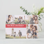 Unsere erste Weihnachtszeit Moderne FotoCollage We Ankündigung (Stehend Vorderseite)