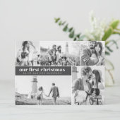 Unsere erste Weihnachtszeit Moderne FotoCollage We Ankündigung (Stehend Vorderseite)