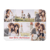 Unsere erste Weihnachtszeit Moderne FotoCollage We Magnet (Horizontal)