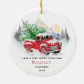 Unsere erste Weihnachtszeit Verheiratet, modern un Keramik Ornament (Hinten)